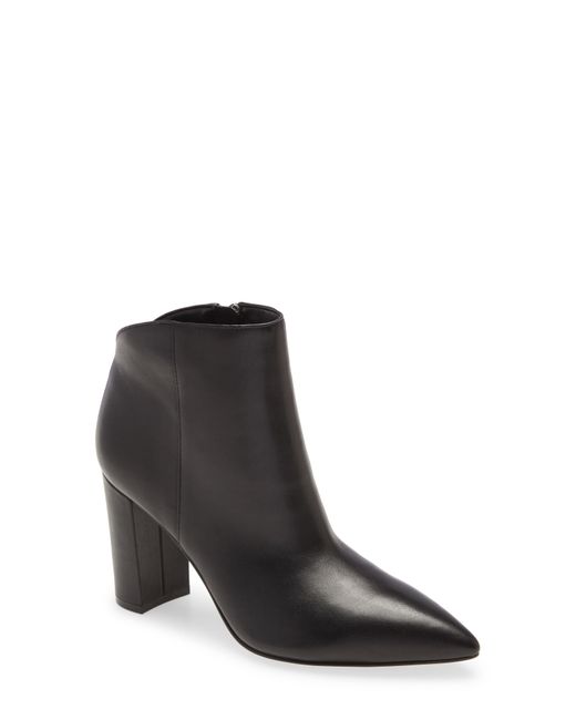 black suede pointed booties