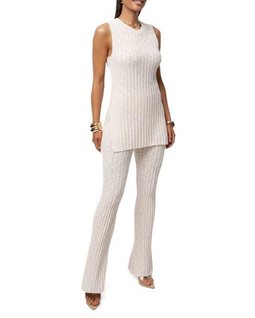 JLUXLABEL Natural Lanah Rib Knit Flare Pants
