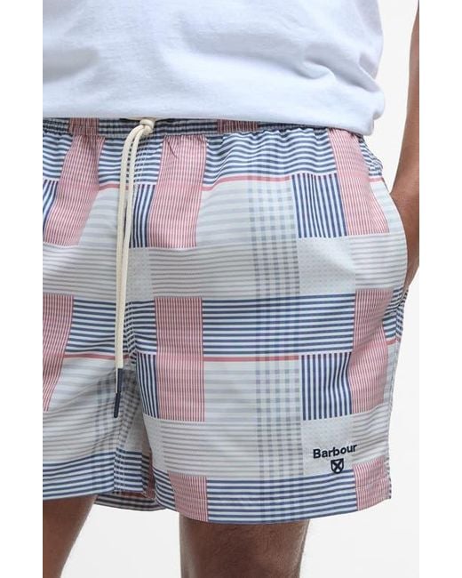 Barbour Blue Patch Swim Trunks for men