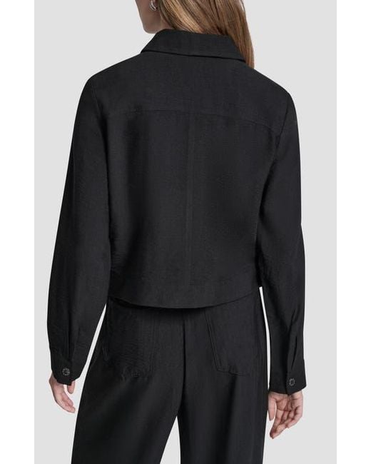 DKNY Black Twill Trucker Jacket