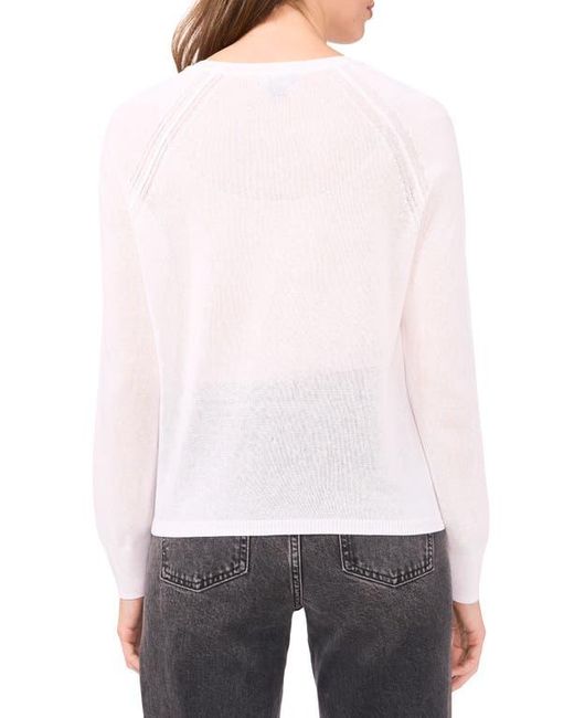 Halogen® White Crewneck Raglan Sleeve Sweater
