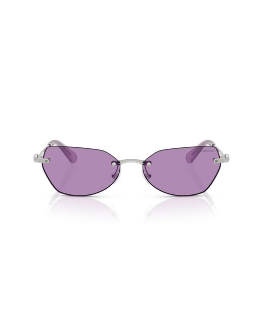 Swarovski Purple 58Mm Irregular Sunglasses