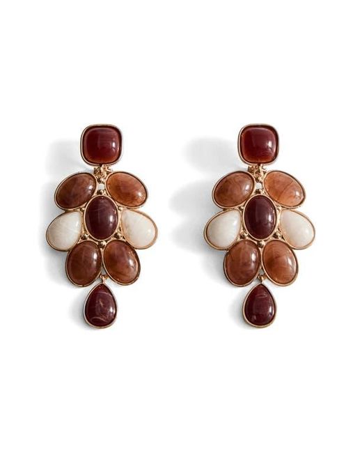 Mango Brown Mixed Resin Drop Earrings