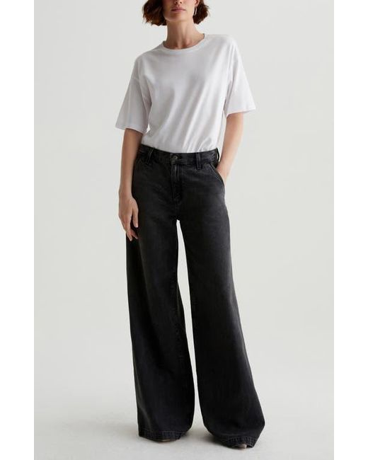 AG Jeans Black Stella Low Slung Palazzo Jeans