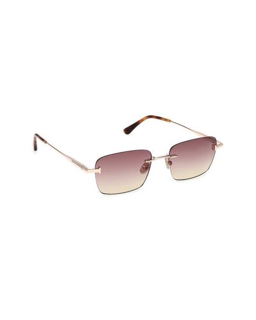 Tom Ford Pink Jake 54Mm Gradient Rectangular Sunglasses