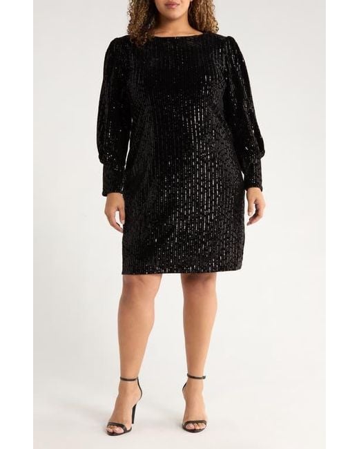 julia jordan velvet sequin dress Julia Jordan Womens Sheath Dress Black 12 Velvet Sequin Textured 3/4 Sleeve NWT