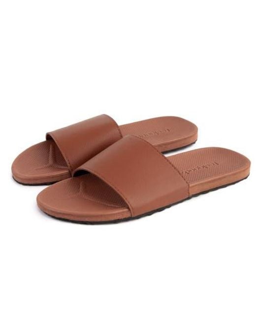 feel good Brown Banyan Rubber Spa/Shower Slide Sandals