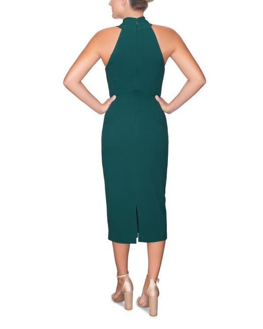 Rachel Roy Green Harland Crossover Halter Midi Dress