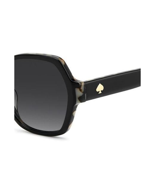 Kate Spade Black Layne 57Mm Geometric Square Sunglasses