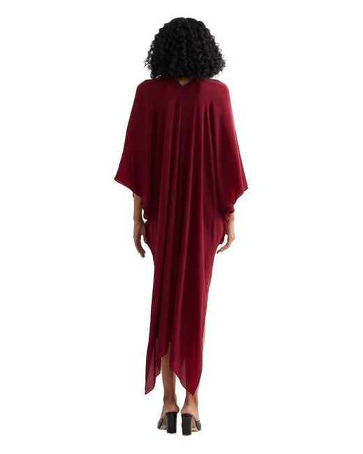 REISTOR Red Front Twist Kaftan Dress