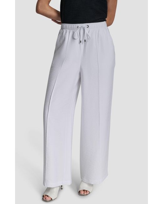DKNY White Drawstring Pants