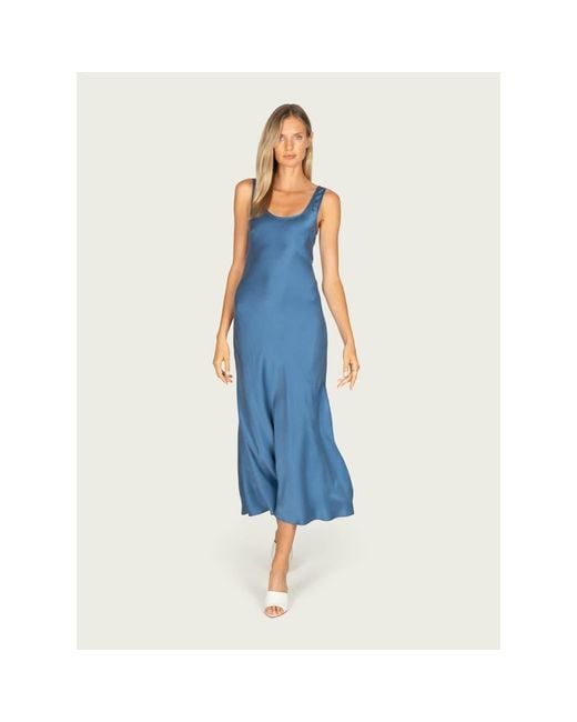 SECRET MISSION Blue Phillipa Maxi Tank Dress