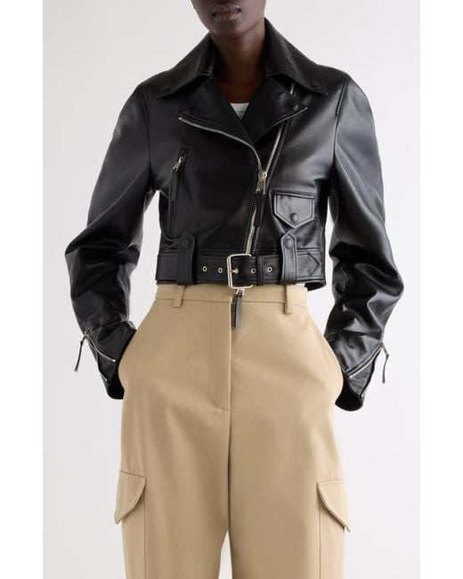 Givenchy Black Cocoon Crop Leather Biker Jacket