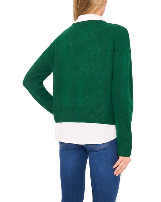Halogen® Green Layered Look Sweater