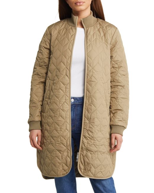 Ilse Jacobsen Isle Jacobsen Long Quilted Jacket in Brown | Lyst