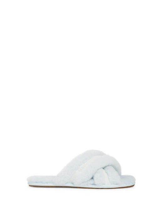 Ugg White Scuffita Genuine Shearling Slide Slipper