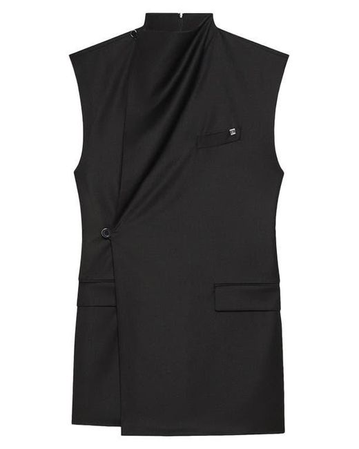 Helmut Lang Black Cowl Neck Wool Blazer Dress