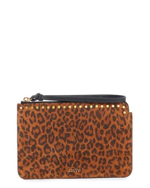 Isabel Marant Brown Oskan Print Suede Flat Pouch