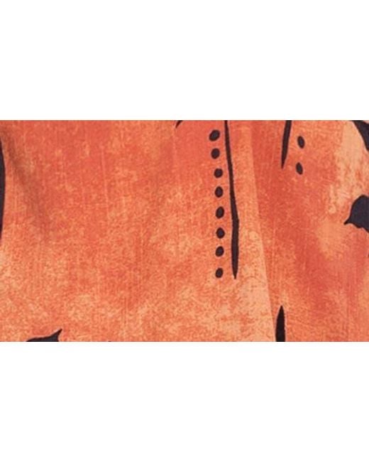 MIDNIGHT BAKERY Orange Palm Print Pajamas