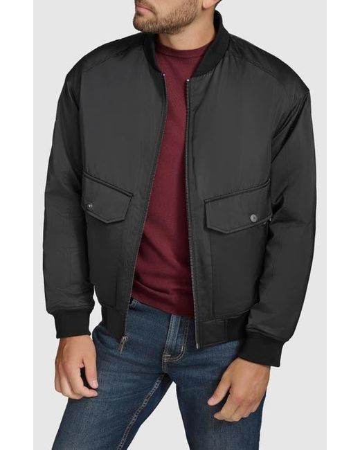 Andrew Marc Flight Satin Aviator Jacket With Removable Bib in Black for Men Lyst