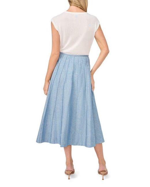 Halogen® Blue Pintuck Panel Midi Skirt