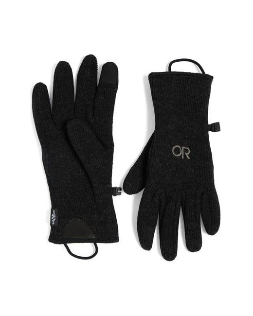 Outdoor Research Black Flurry Touchscreen Compatible Wool Blend Gloves for men