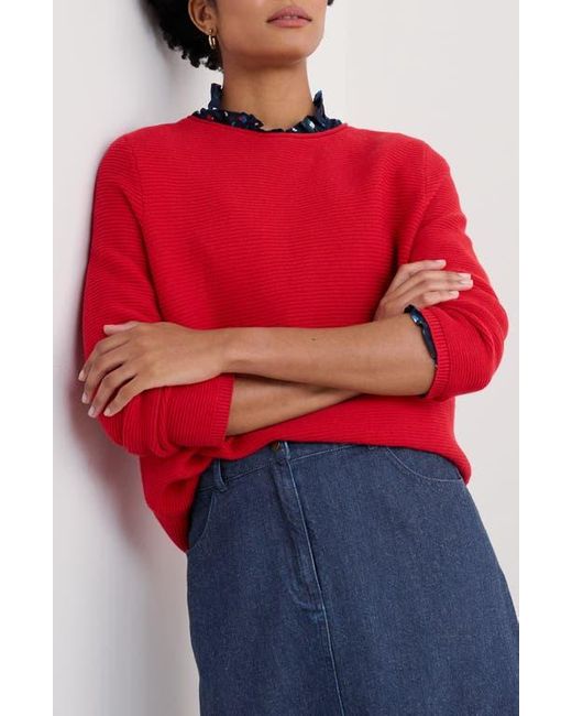 Seasalt Cornwall Red Makers Rib Organic Cotton Sweater