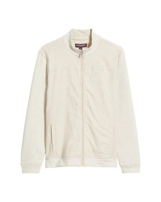 Johnston & Murphy White Full Zip Knit Jacket for men