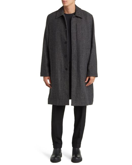 Wax London Chester Wool Herringbone Coat in Gray for Men Lyst