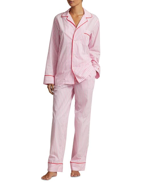 Polo Ralph Lauren Pink Madison Stripe Cotton Pajamas