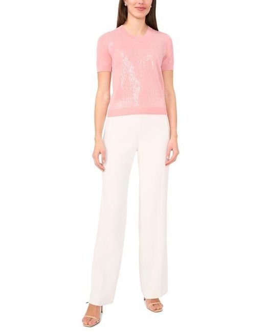Halogen® Pink Sequin Sweater