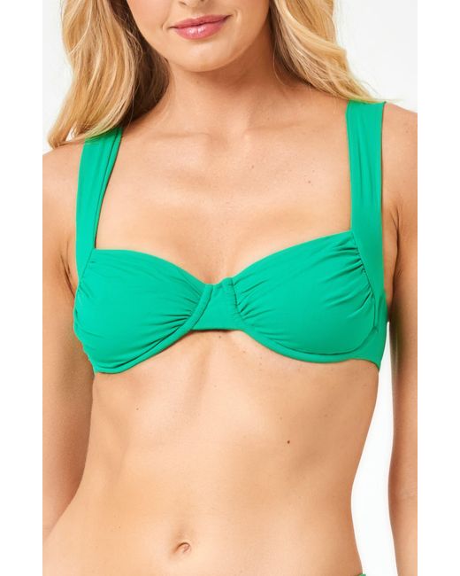L*Space Green Stella Underwire Bikini Top