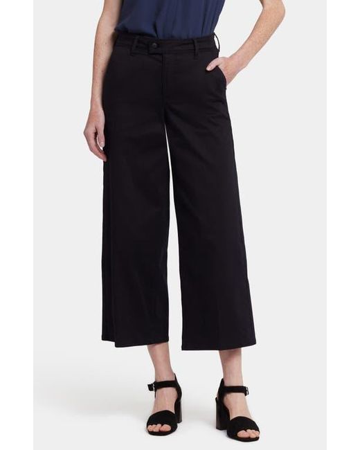 NYDJ Black Mona High Waist Ankle Wide Leg Trouser Jeans