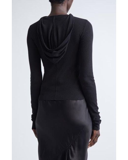Rick Owens Black Rib Crop Hoodie