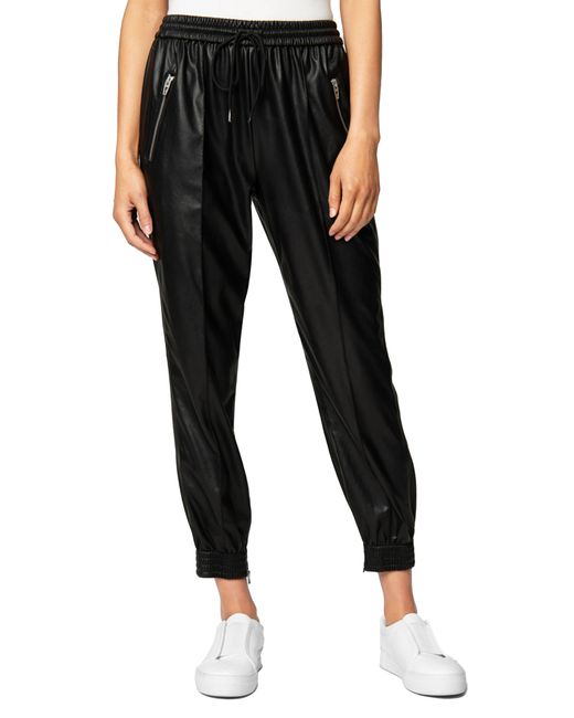 Blank NYC Black Faux Leather joggers