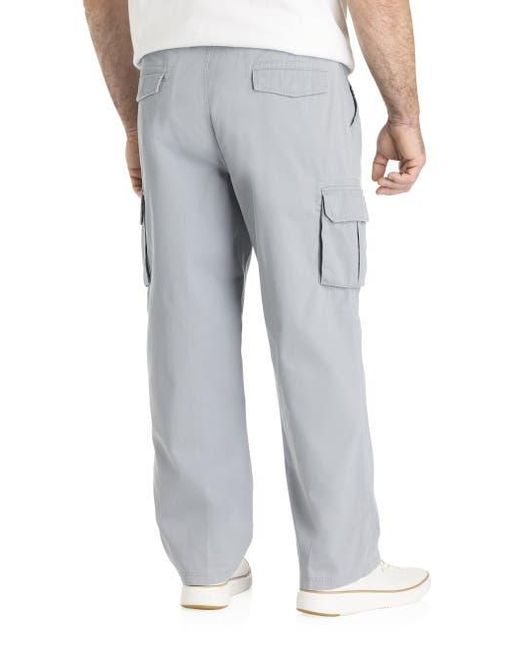 True Nation by DXL Gray Big & Tall Broken-In Relaxed Fit Cargo Pants for men
