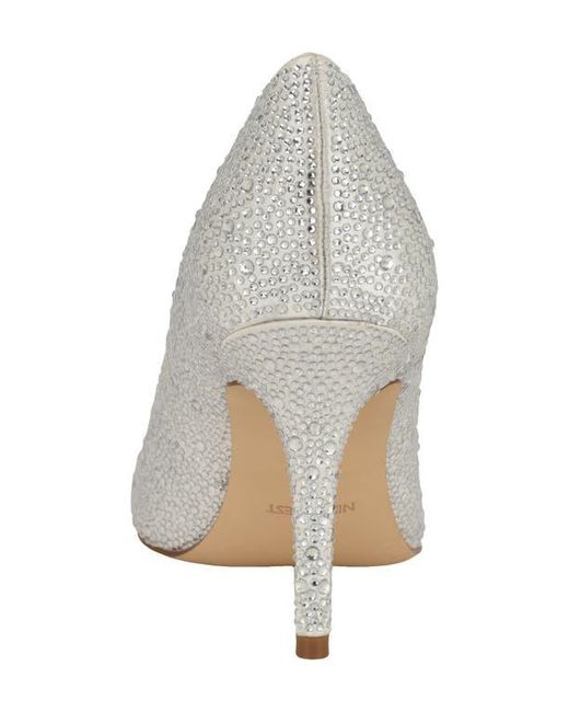 Nine West White Glamor Pointed Toe Pump