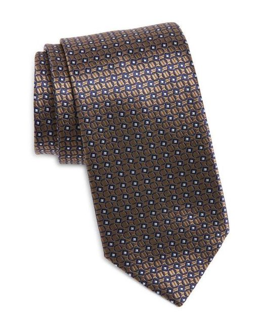 Canali Men's Black Geometric Silk Tie