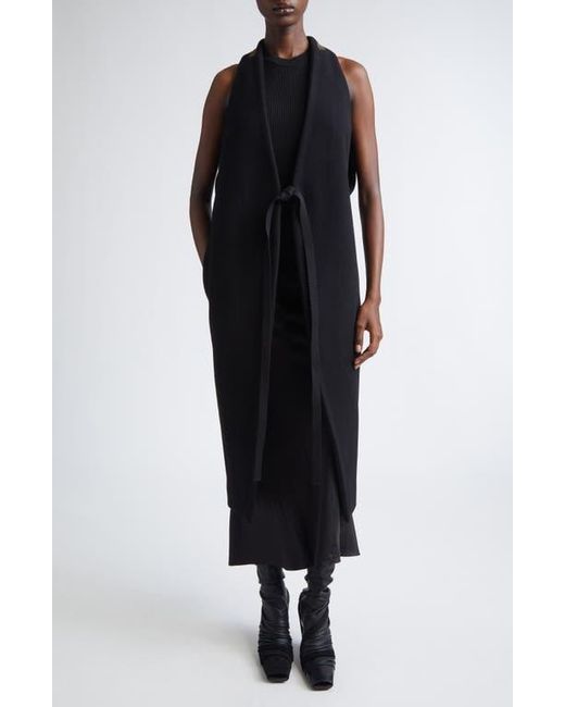 Rick Owens Black Concordians Cyclops Sleeveless Coat
