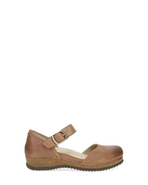 Dansko Metallic Mae Ankle Strap Platform Clog