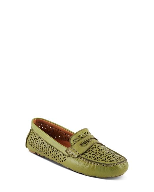 Spring Step Green Crain Driving Penny Loafer