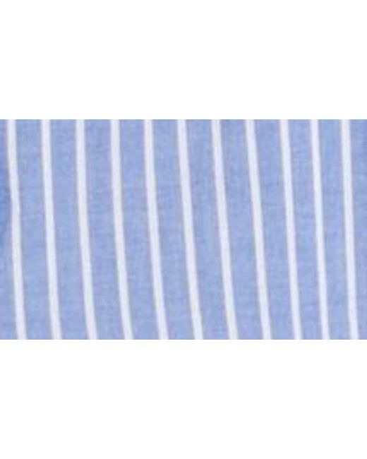 Beach Lunch Lounge Blue Candy Stripe Cotton Blend Button-Up Shirt