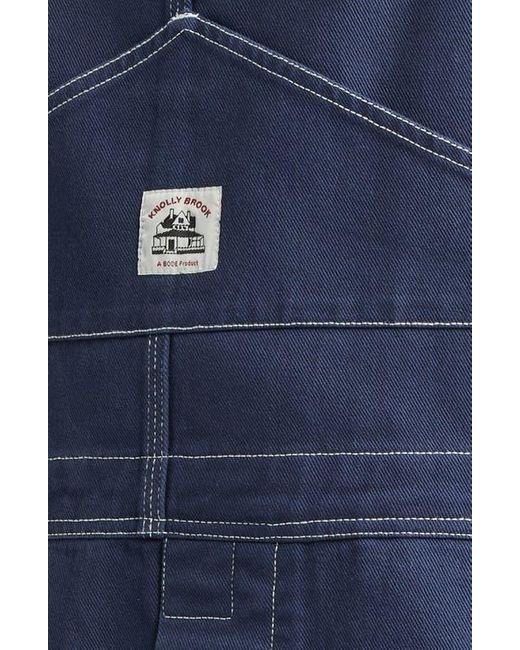 Bode Blue Knolly Brook Cotton Twill Overalls for men