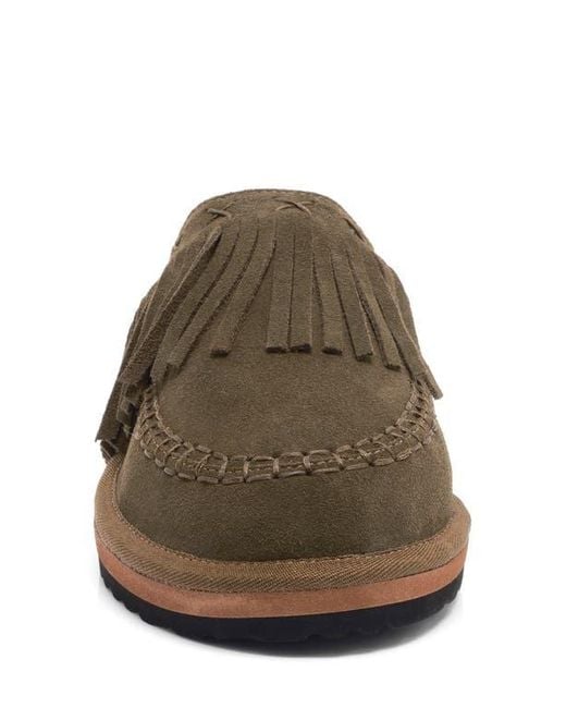 Free People Brown Fallon Fringe Faux Fur Mule Slipper
