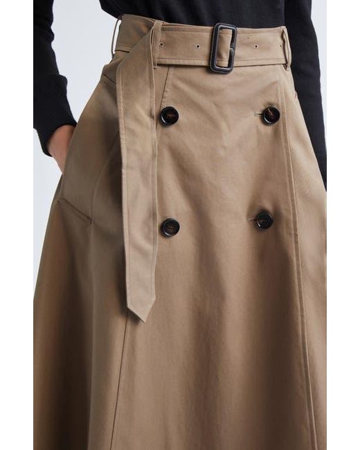 Burberry Natural Brenda Cotton Gabardine Trench Skirt