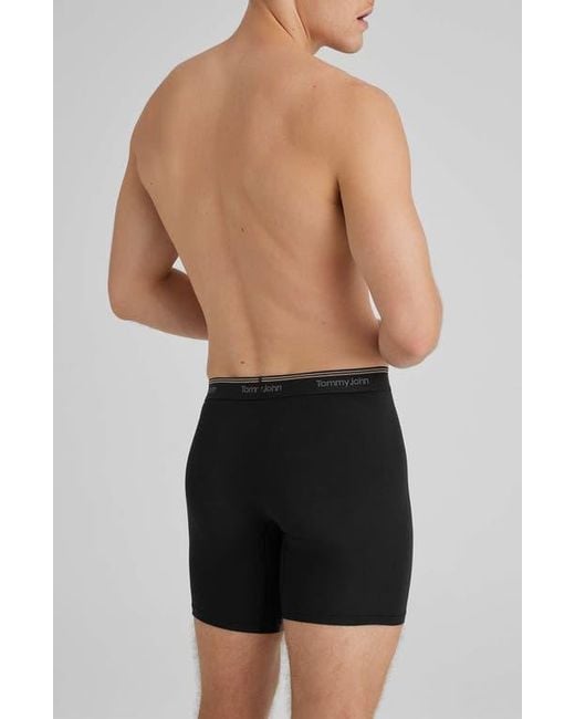 Tommy John Black 3-Pack Ultra Soft Flex Boxer Briefs for men