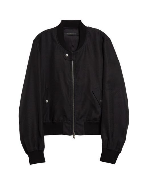 JKEEFER Black Breakdown Wool & Silk Bomber Jacket for men