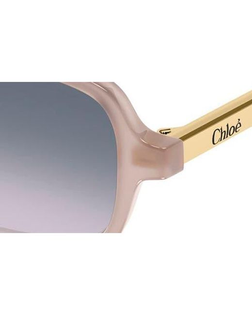 Chloé Gray 53Mm Gradient Rectangular Sunglasses
