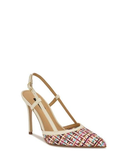 Nine West Natural Floree Pointed Toe Slingback Pump