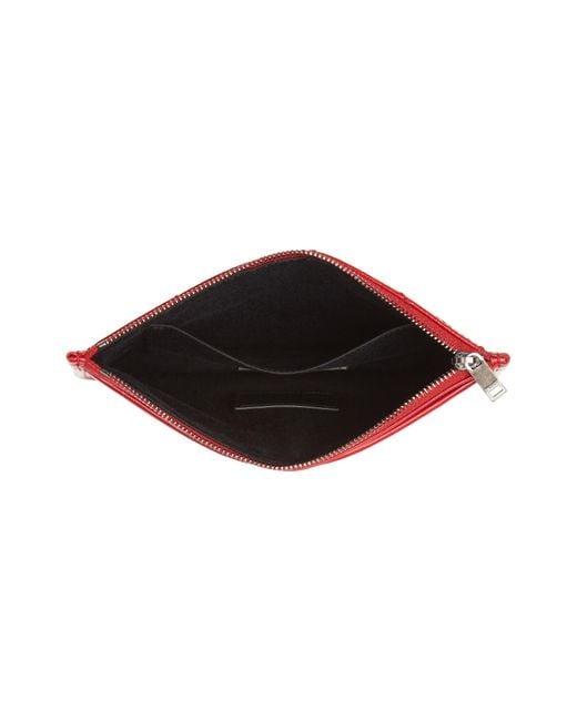 Saint Laurent Niki Quilted Leather Zip Pouch in Red | Lyst